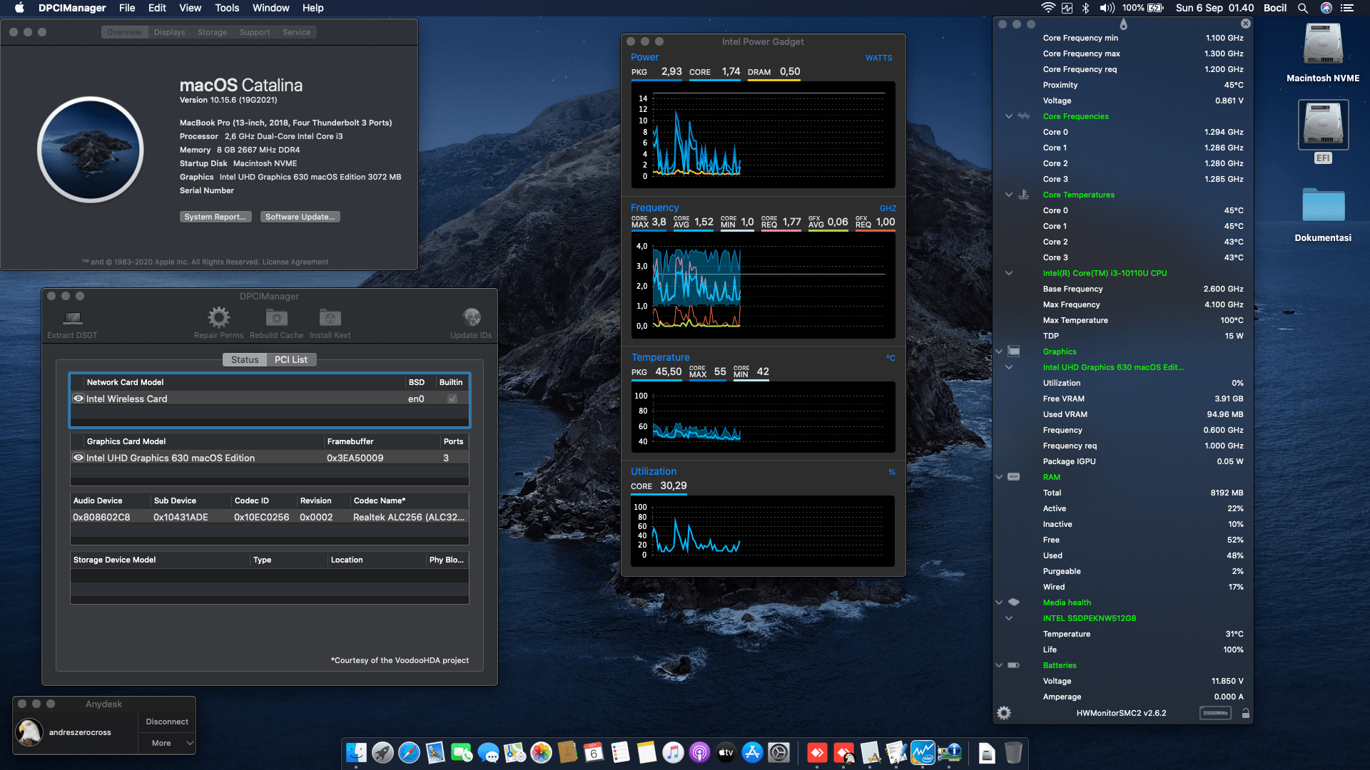 Success Hackintosh macOS Catalina 10.15.6 Build 19G2021 at Asus VivoBook K413FA-EK302T